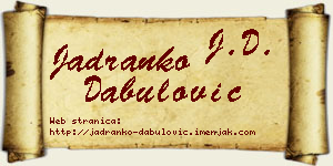 Jadranko Dabulović vizit kartica